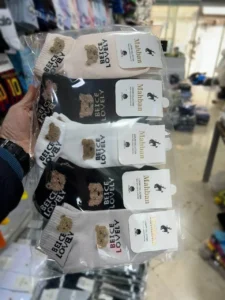 یک جین جوراب مچی زنانه تدی beice bears رنگ میکس در دست